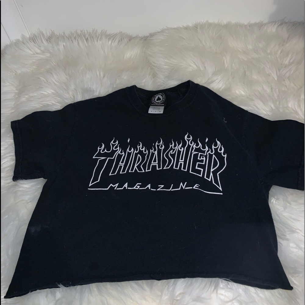 vintage cropped thrasher top!!